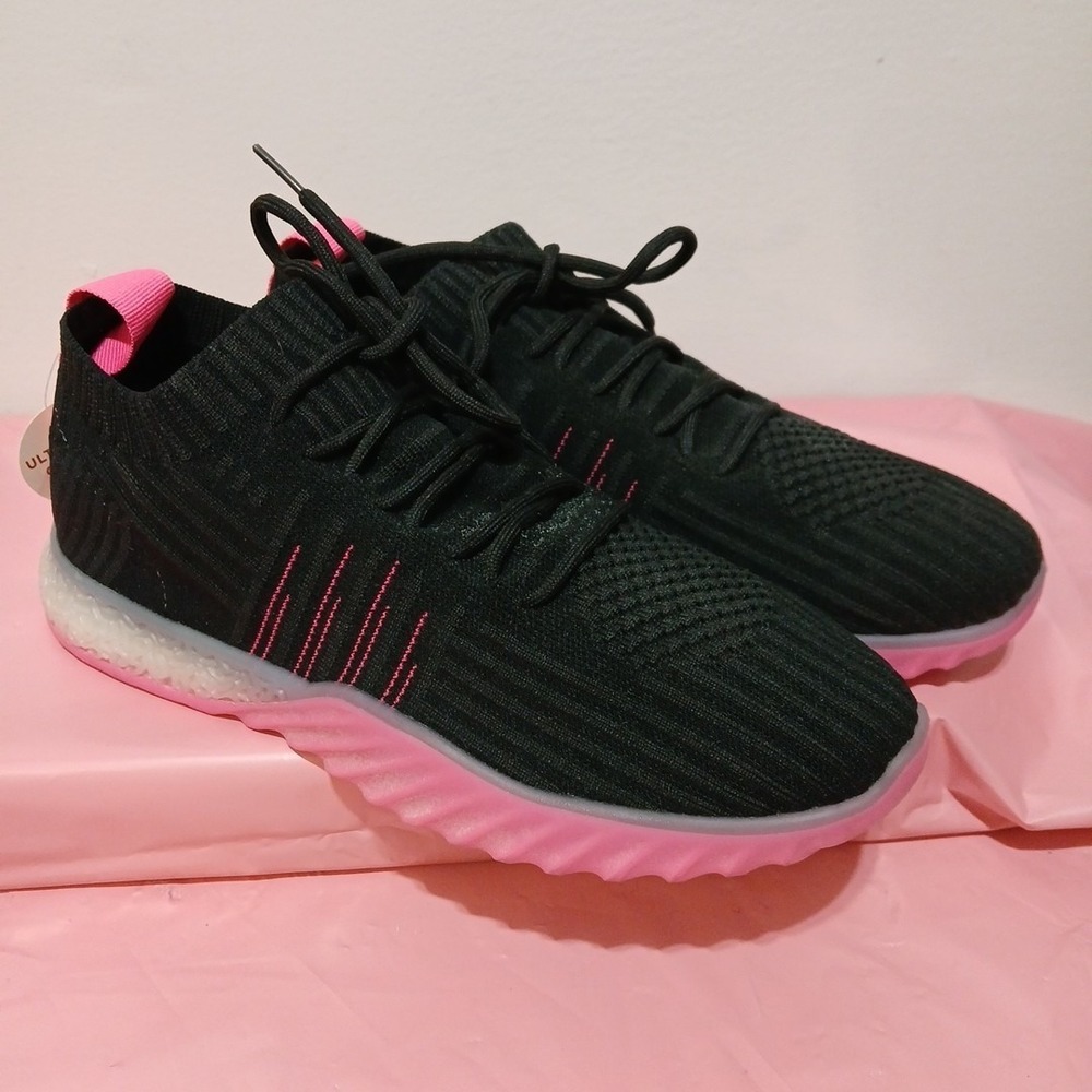 Danskin Women's POSITIVE Black Lace-Up Slip-On Sneakers 8.5 Medium Brand New!